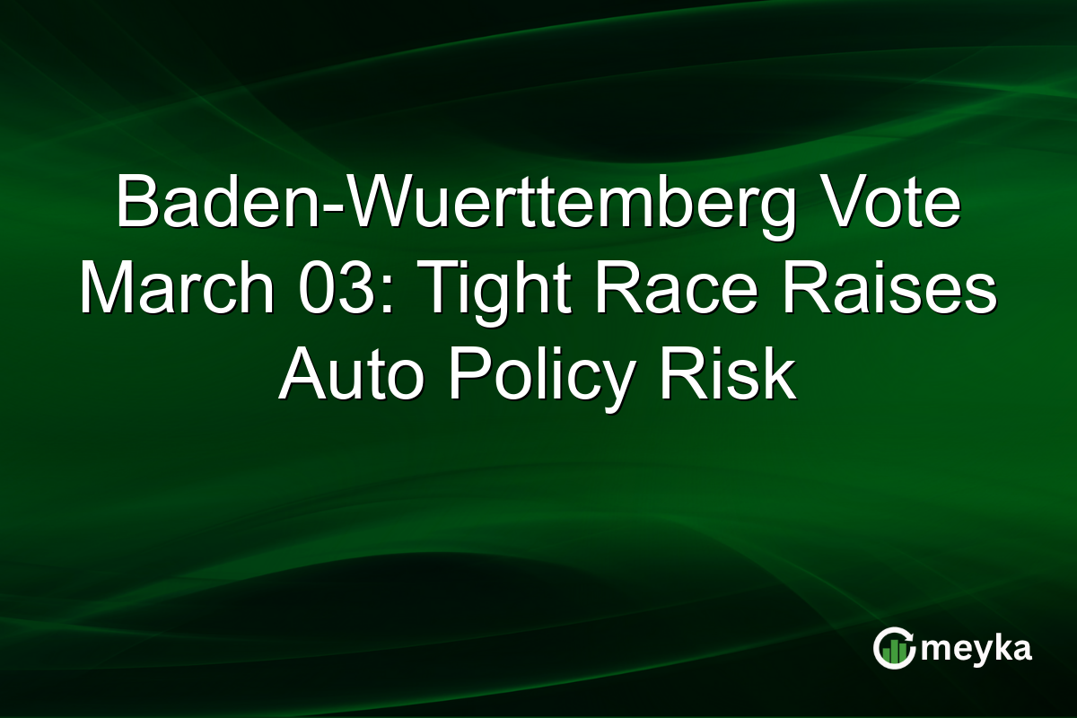 Baden-Wuerttemberg Vote March 03: Tight Race Raises Auto Policy Risk