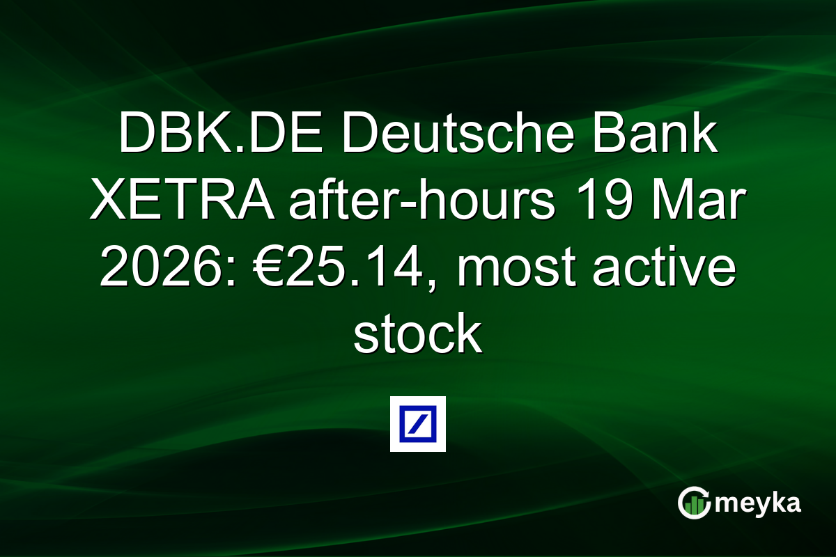DBK.DE Deutsche Bank XETRA after-hours 19 Mar 2026: €25.14, most active stock