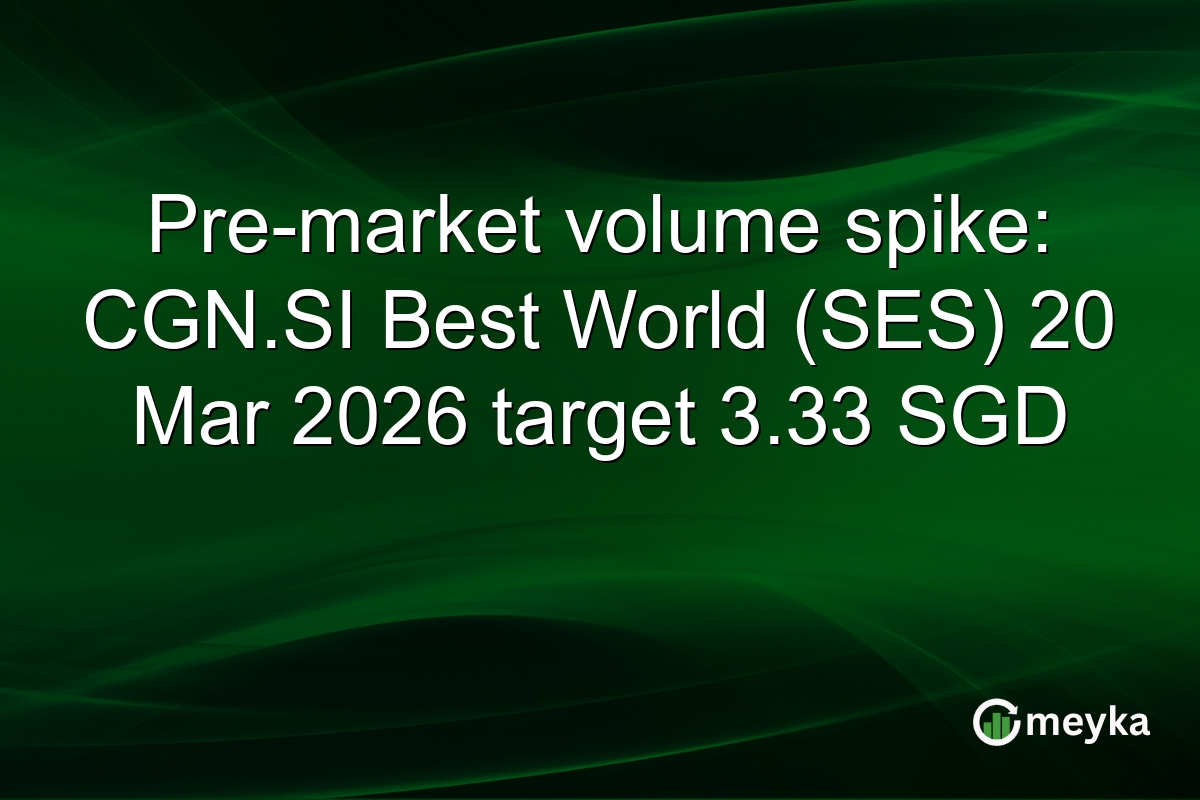 Pre-market volume spike: CGN.SI Best World (SES) 20 Mar 2026 target 3.33 SGD