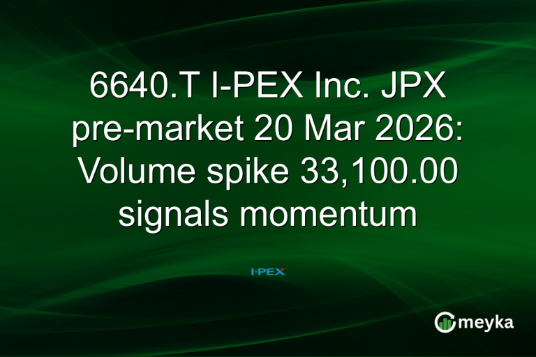 6640.T I-PEX Inc. JPX pre-market 20 Mar 2026: Volume spike 33,100.00 signals momentum