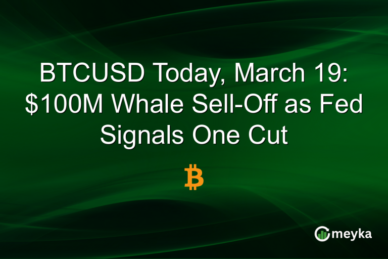 BTCUSD Today, March 19: $100M Whale Sell-Off as Fed Signals One Cut