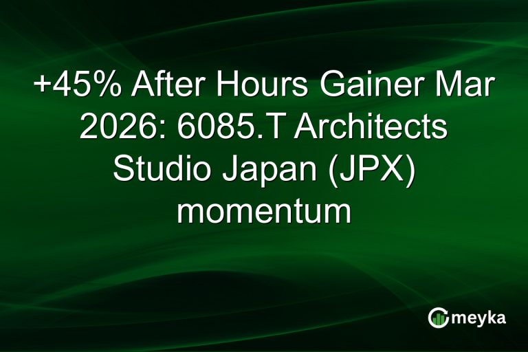 +45% After Hours Gainer Mar 2026: 6085.T Architects Studio Japan (JPX) momentum