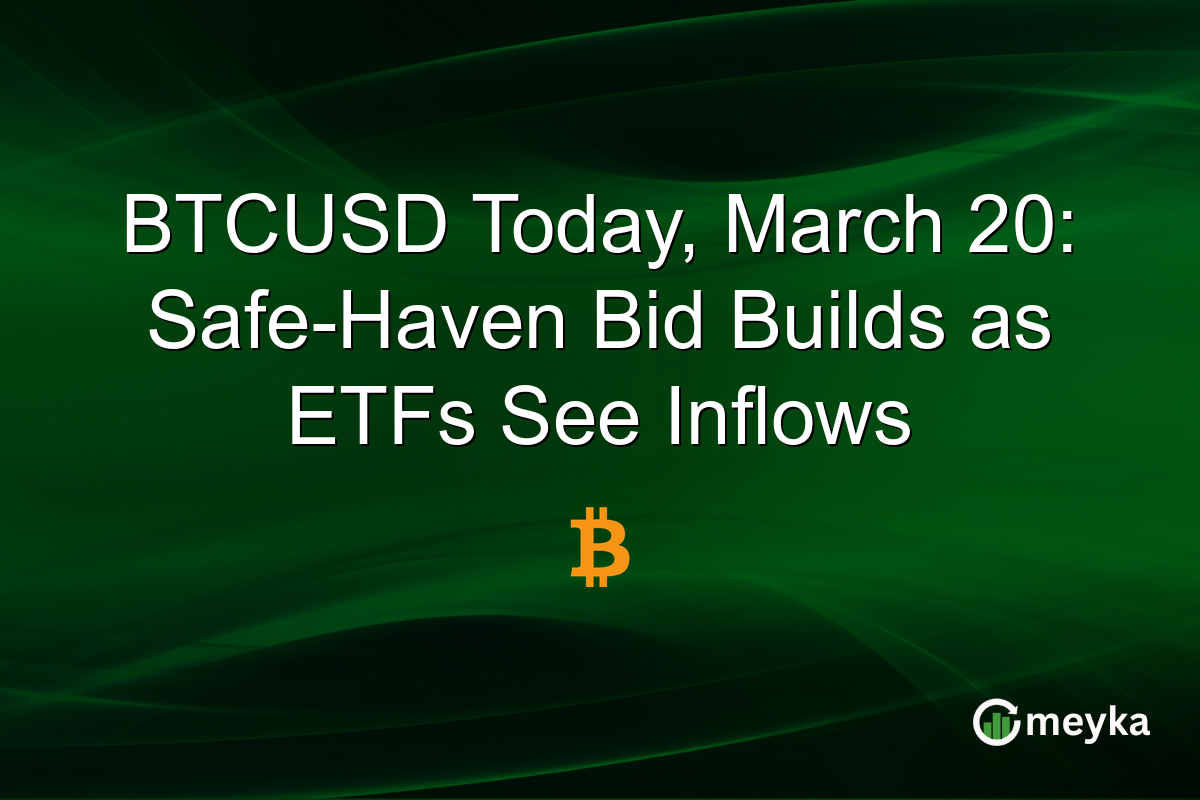 BTCUSD Today, March 20: Safe-Haven Bid Builds as ETFs See Inflows