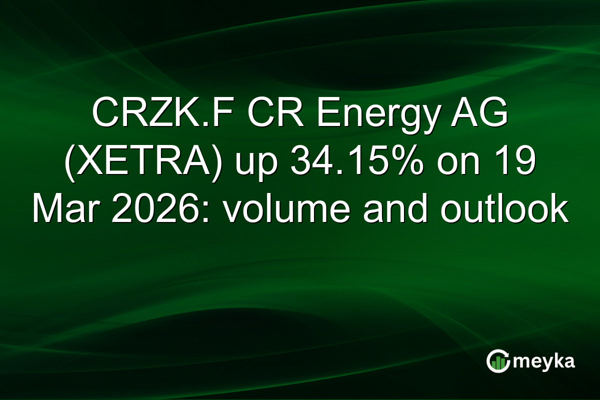 CRZK.F CR Energy AG (XETRA) up 34.15% on 19 Mar 2026: volume and outlook