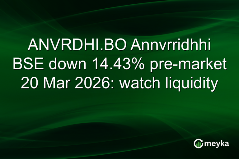 ANVRDHI.BO Annvrridhhi BSE down 14.43% pre-market 20 Mar 2026: watch liquidity