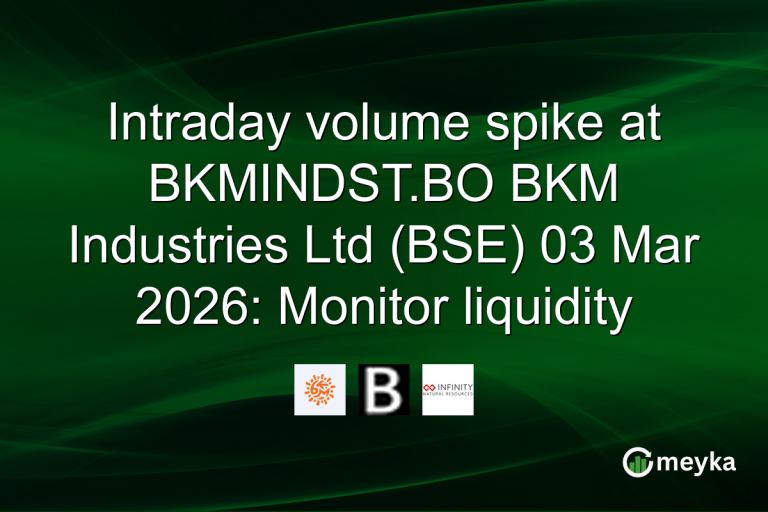 Intraday volume spike at BKMINDST.BO BKM Industries Ltd (BSE) 03 Mar 2026: Monitor liquidity