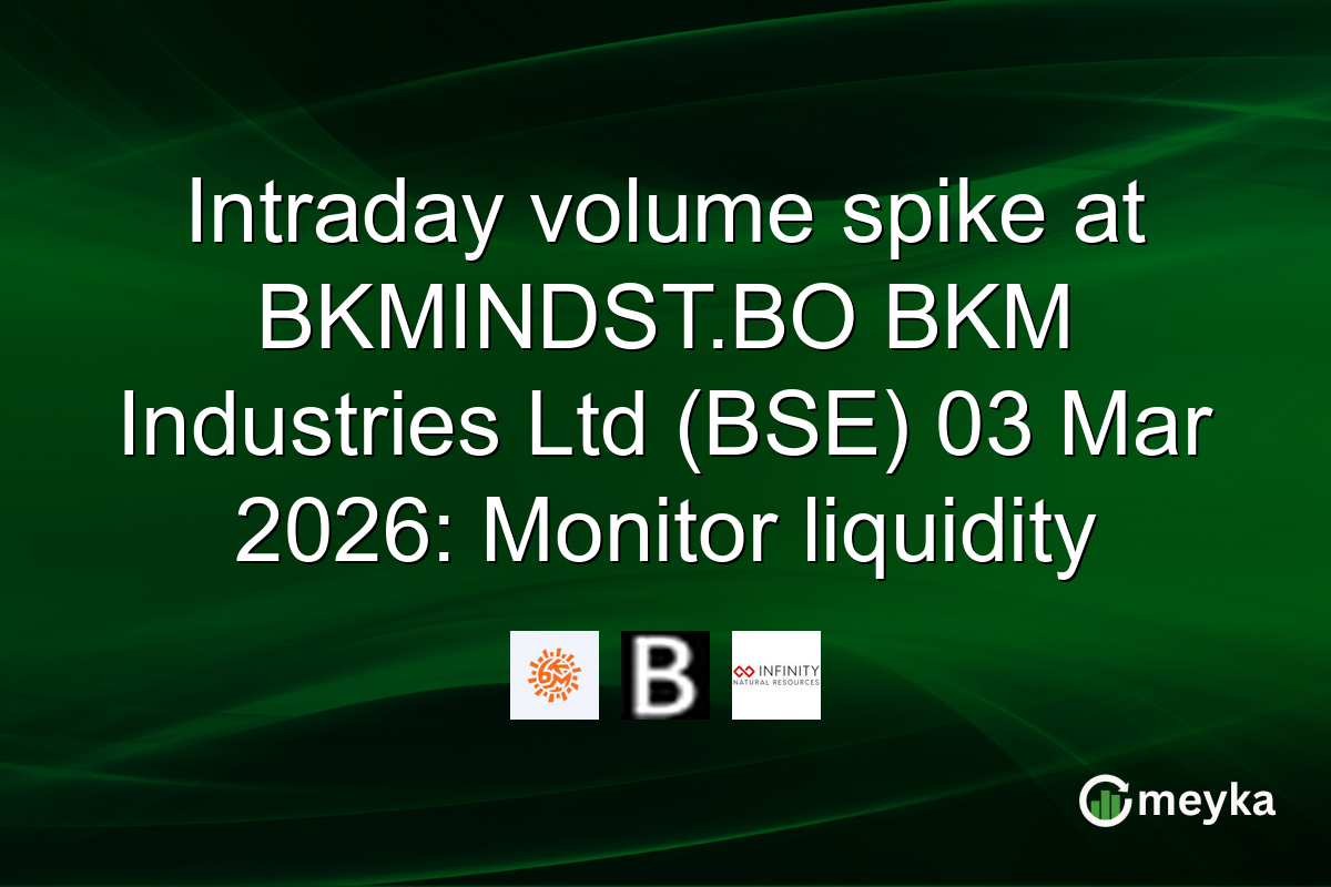 Intraday volume spike at BKMINDST.BO BKM Industries Ltd (BSE) 03 Mar 2026: Monitor liquidity
