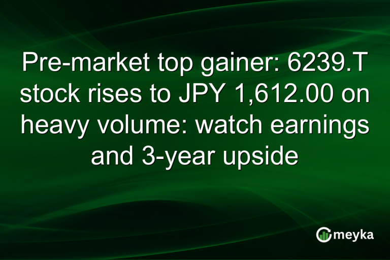 Pre-market top gainer: 6239.T stock rises to JPY 1,612.00 on heavy volume: watch earnings and 3-year upside