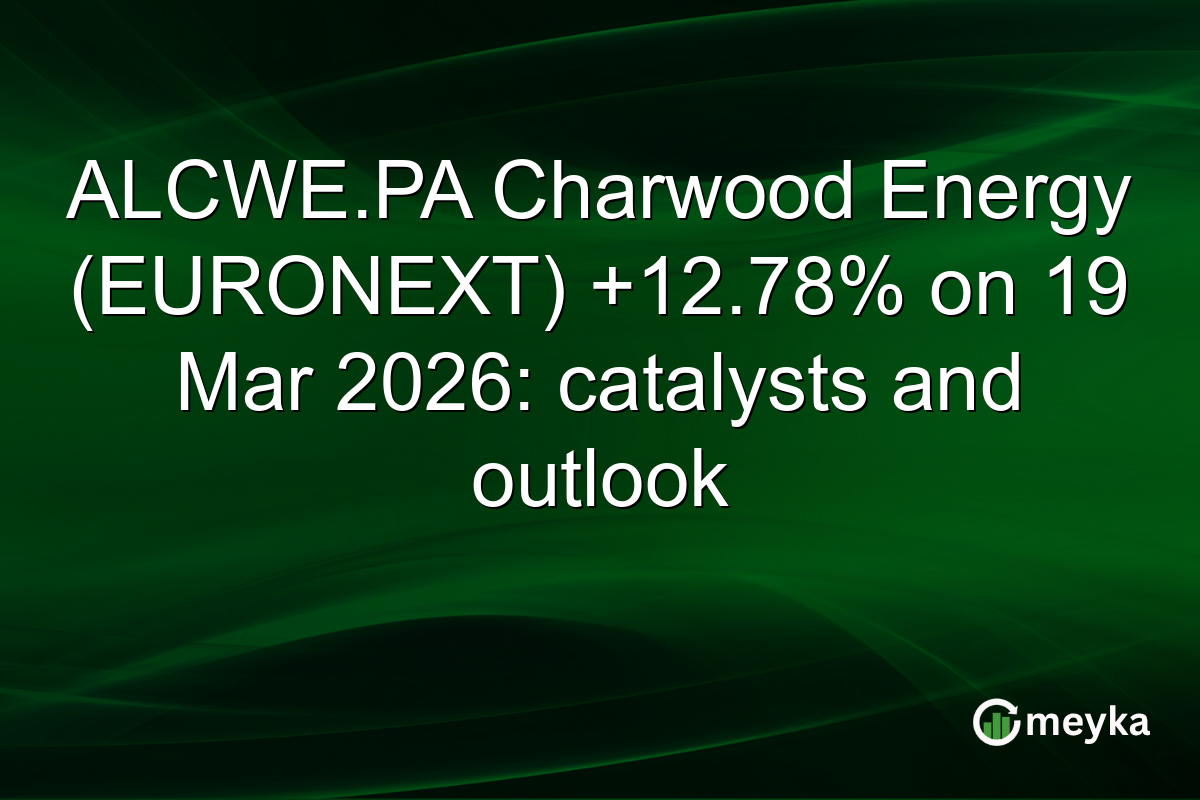 ALCWE.PA Charwood Energy (EURONEXT) +12.78% on 19 Mar 2026: catalysts and outlook
