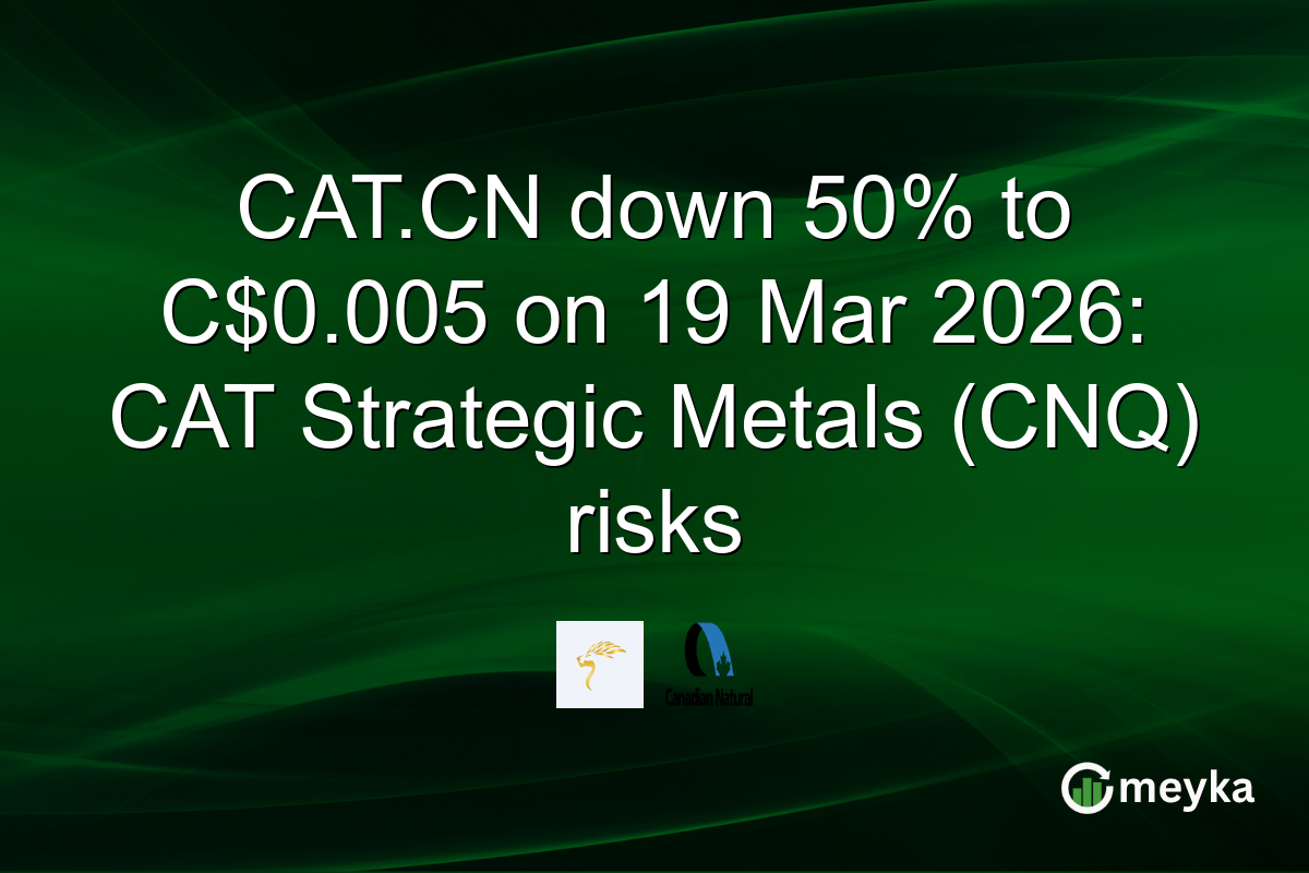 CAT.CN down 50% to C$0.005 on 19 Mar 2026: CAT Strategic Metals (CNQ) risks