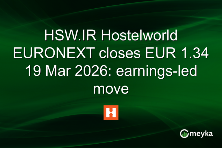 HSW.IR Hostelworld EURONEXT closes EUR 1.34 19 Mar 2026: earnings-led move