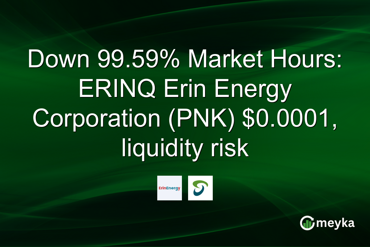 Down 99.59% Market Hours: ERINQ Erin Energy Corporation (PNK) $0.0001, liquidity risk