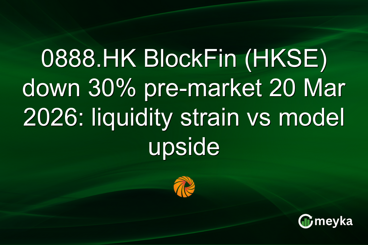 0888.HK BlockFin (HKSE) down 30% pre-market 20 Mar 2026: liquidity strain vs model upside