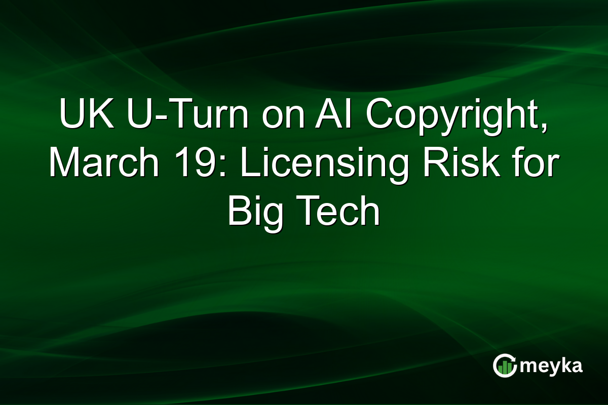 UK U-Turn on AI Copyright, March 19: Licensing Risk for Big Tech