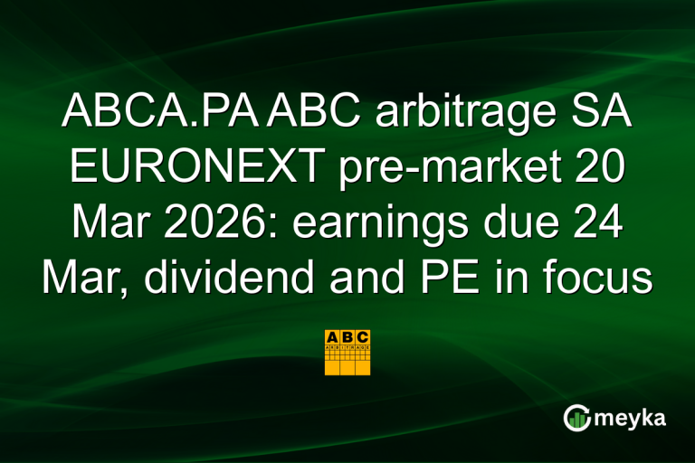 ABCA.PA ABC arbitrage SA EURONEXT pre-market 20 Mar 2026: earnings due 24 Mar, dividend and PE in focus