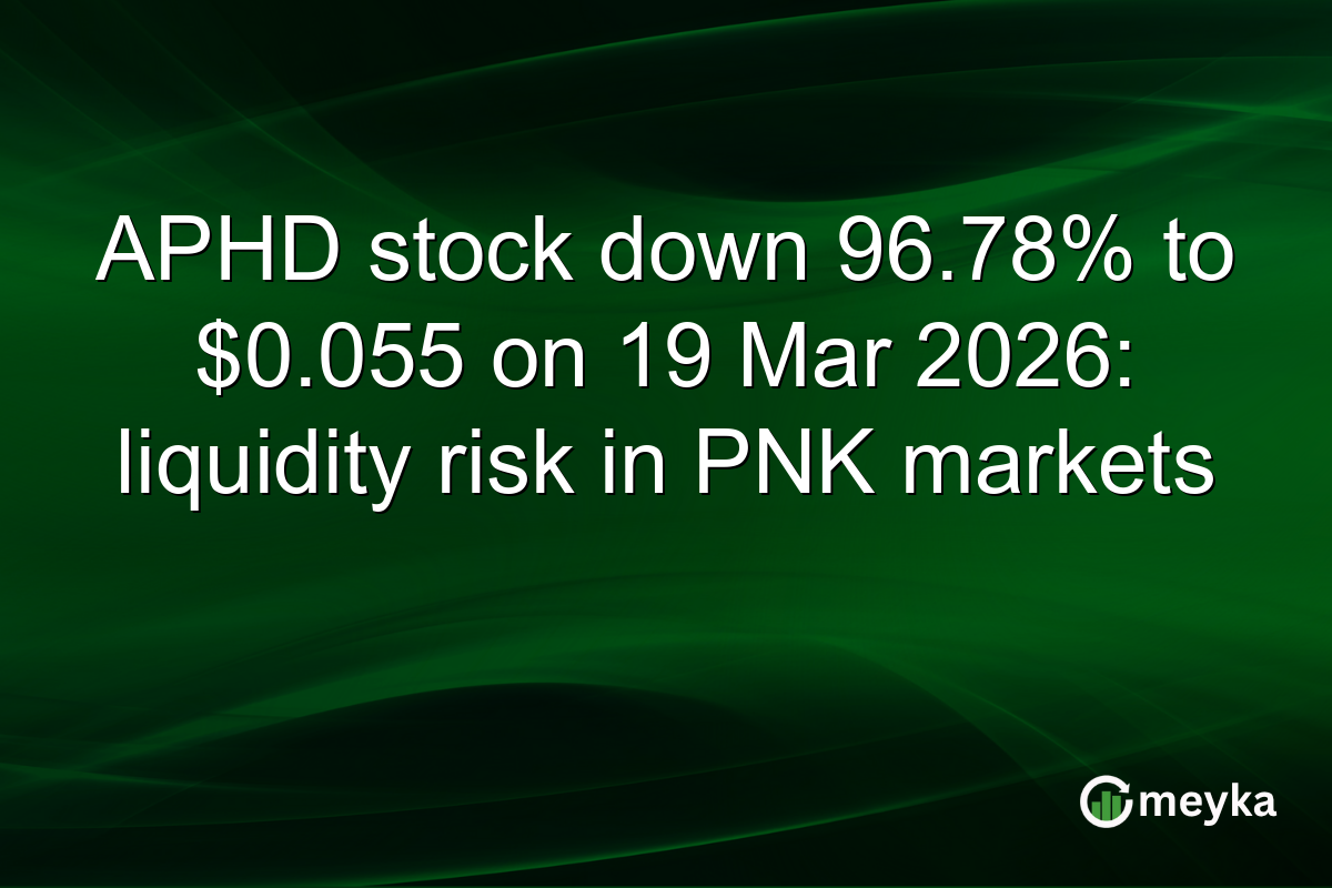 APHD stock down 96.78% to $0.055 on 19 Mar 2026: liquidity risk in PNK markets