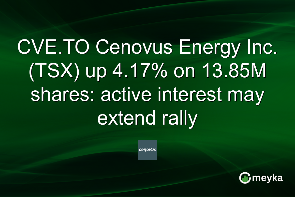 CVE.TO Cenovus Energy Inc. (TSX) up 4.17% on 13.85M shares: active interest may extend rally