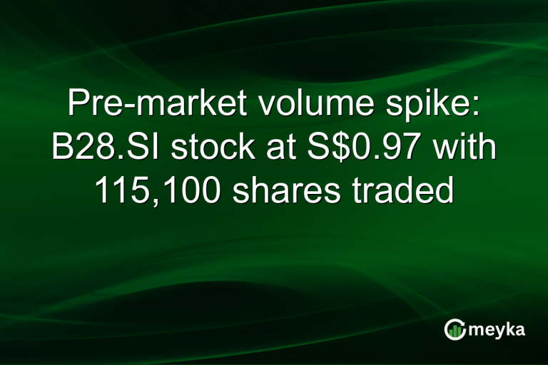 Pre-market volume spike: B28.SI stock at S$0.97 with 115,100 shares traded