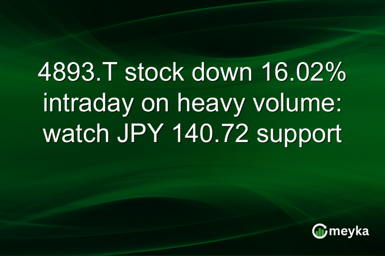 4893.T stock down 16.02% intraday on heavy volume: watch JPY 140.72 support