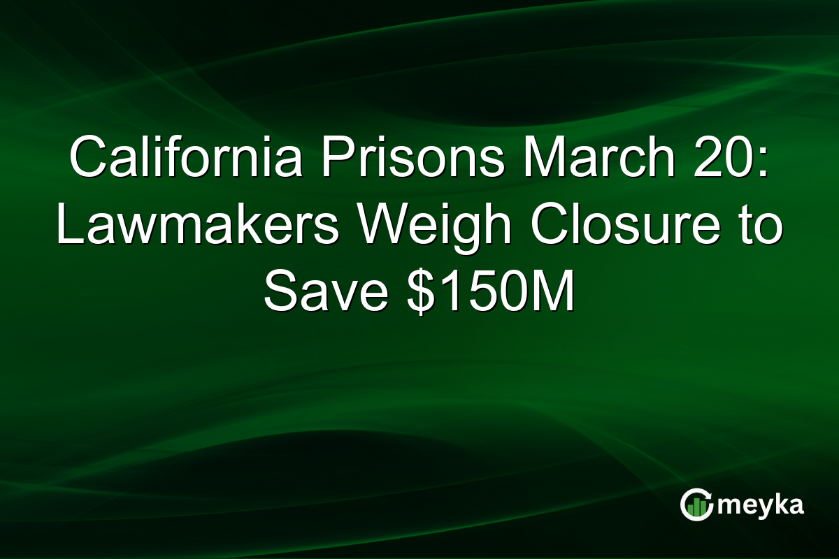 California Prisons March 20: Lawmakers Weigh Closure to Save $150M