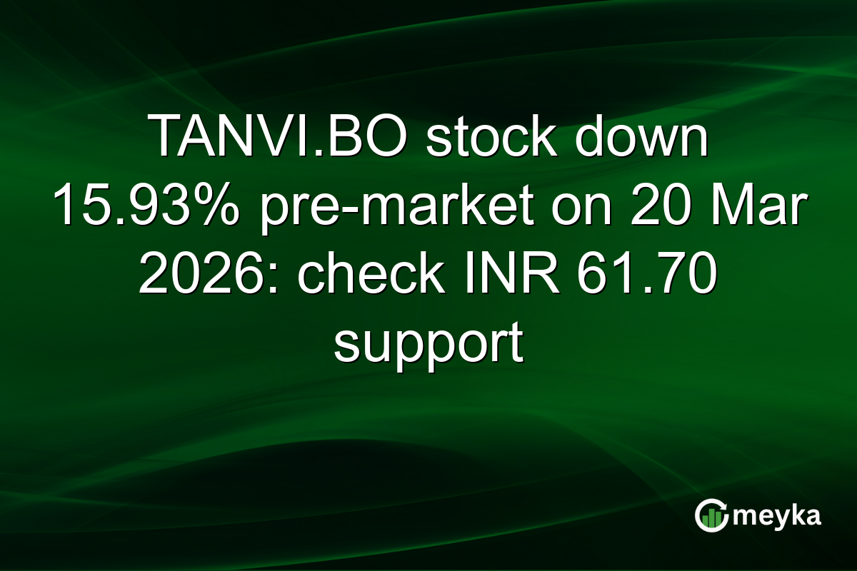 TANVI.BO stock down 15.93% pre-market on 20 Mar 2026: check INR 61.70 support