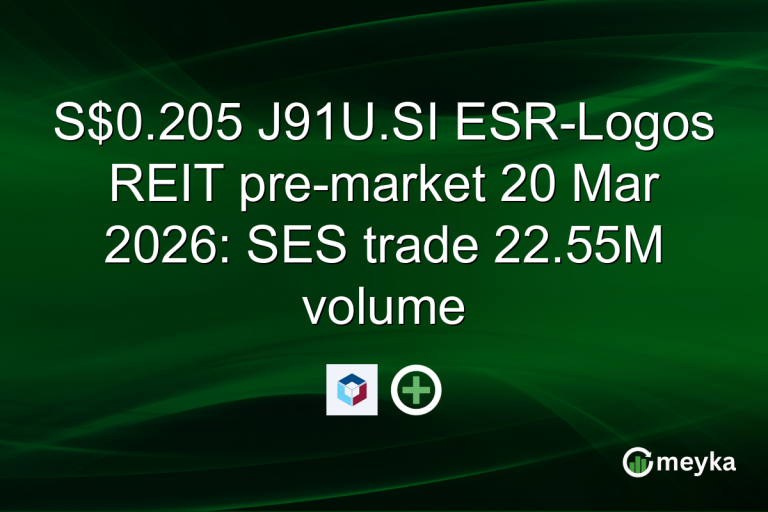 S$0.205 J91U.SI ESR-Logos REIT pre-market 20 Mar 2026: SES trade 22.55M volume