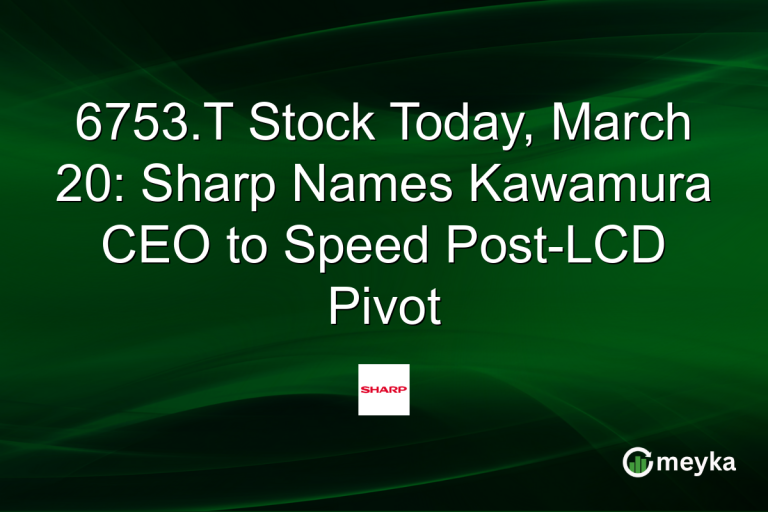 6753.T Stock Today, March 20: Sharp Names Kawamura CEO to Speed Post-LCD Pivot