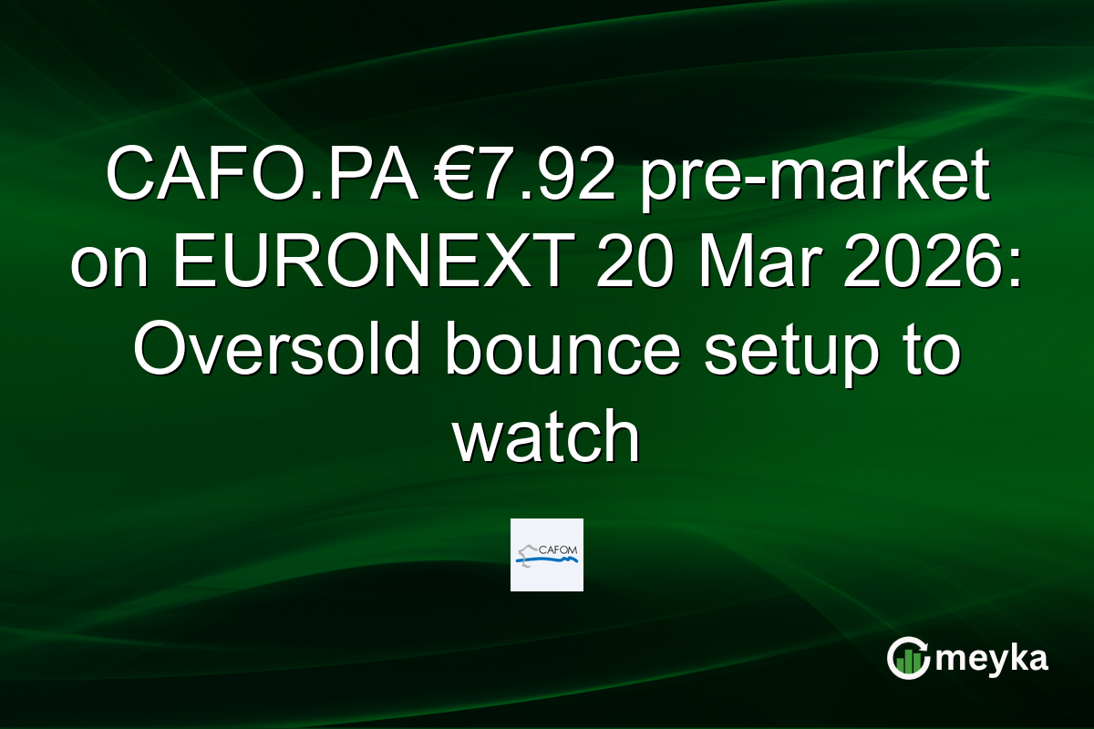 CAFO.PA €7.92 pre-market on EURONEXT 20 Mar 2026: Oversold bounce setup to watch