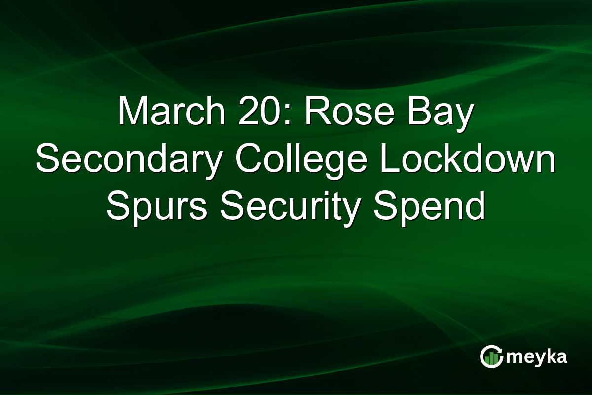 March 20: Rose Bay Secondary College Lockdown Spurs Security Spend