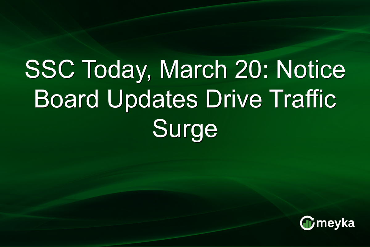 SSC Today, March 20: Notice Board Updates Drive Traffic Surge