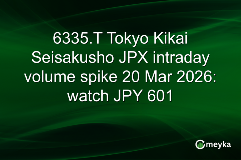 6335.T Tokyo Kikai Seisakusho JPX intraday volume spike 20 Mar 2026: watch JPY 601