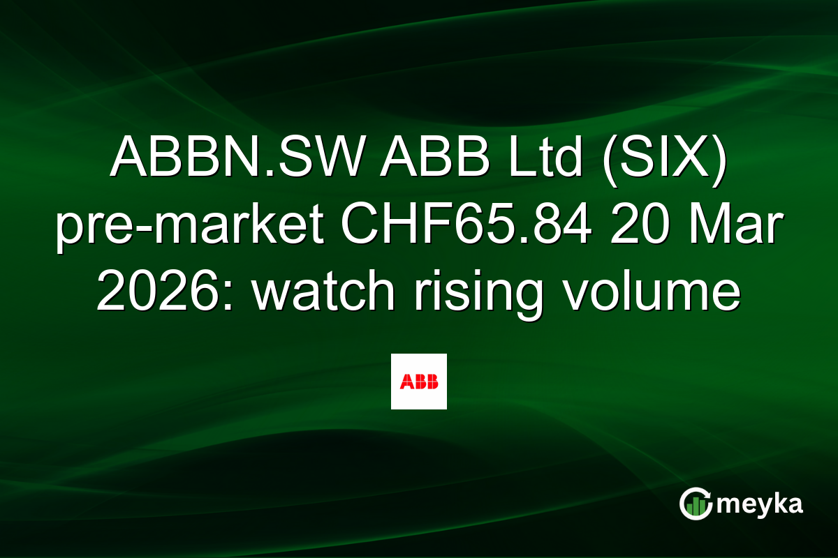 ABBN.SW ABB Ltd (SIX) pre-market CHF65.84 20 Mar 2026: watch rising volume