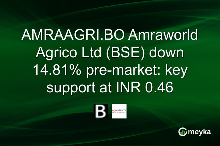 AMRAAGRI.BO Amraworld Agrico Ltd (BSE) down 14.81% pre-market: key support at INR 0.46