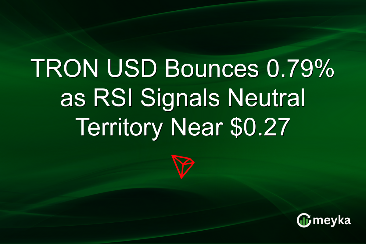 TRON USD Bounces 0.79% as RSI Signals Neutral Territory Near $0.27