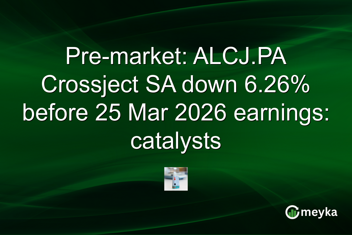 Pre-market: ALCJ.PA Crossject SA down 6.26% before 25 Mar 2026 earnings: catalysts