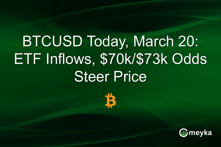 BTCUSD Today, March 20: ETF Inflows, $70k/$73k Odds Steer Price