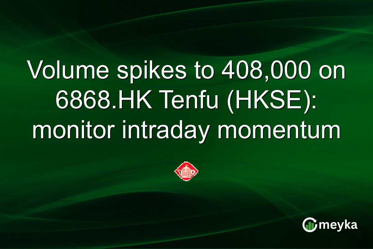 Volume spikes to 408,000 on 6868.HK Tenfu (HKSE): monitor intraday momentum
