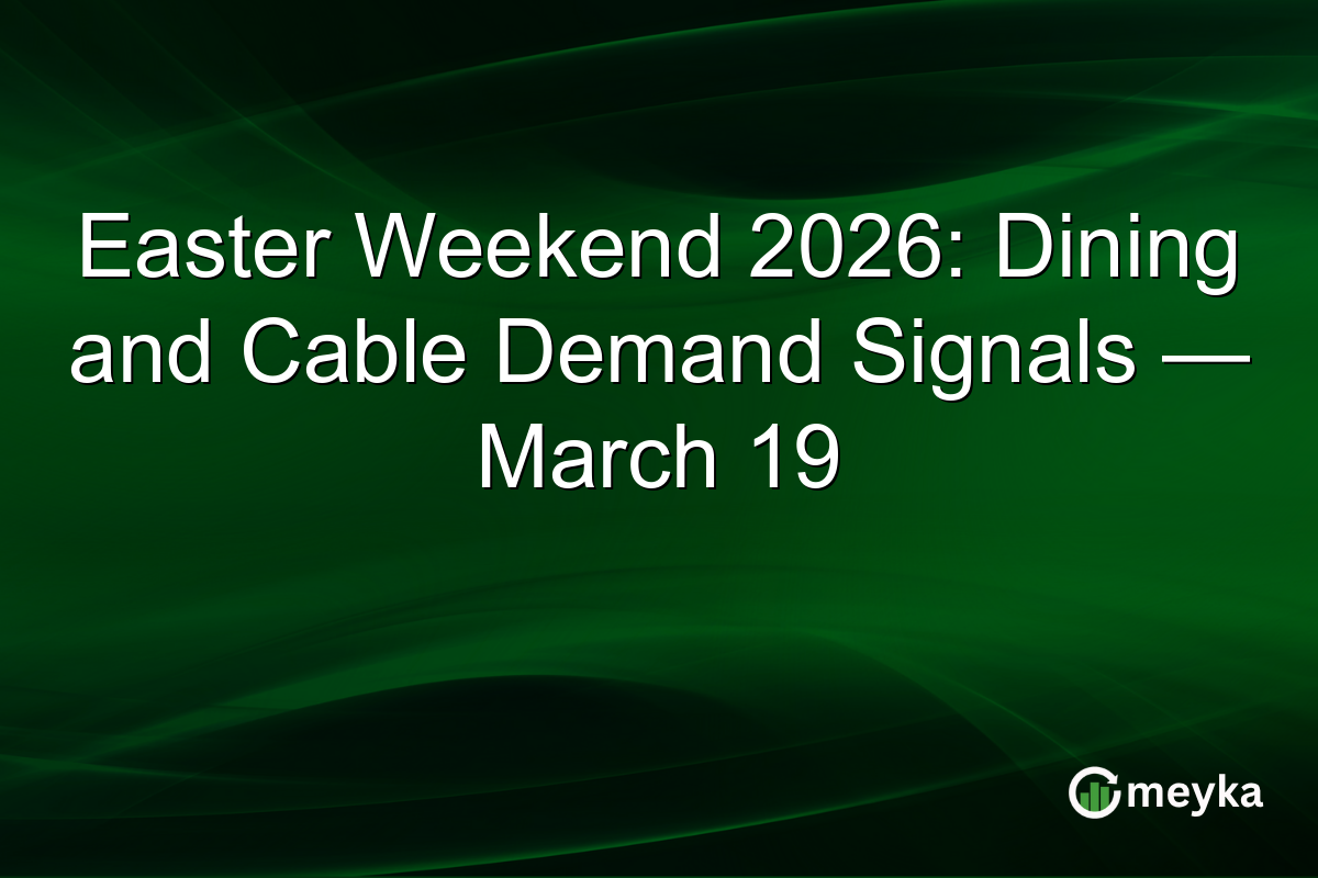 Easter Weekend 2026: Dining and Cable Demand Signals — March 19
