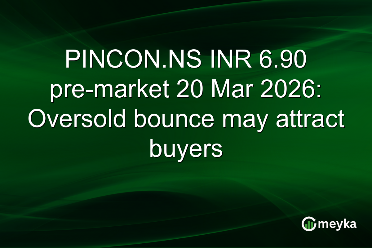 PINCON.NS INR 6.90 pre-market 20 Mar 2026: Oversold bounce may attract buyers