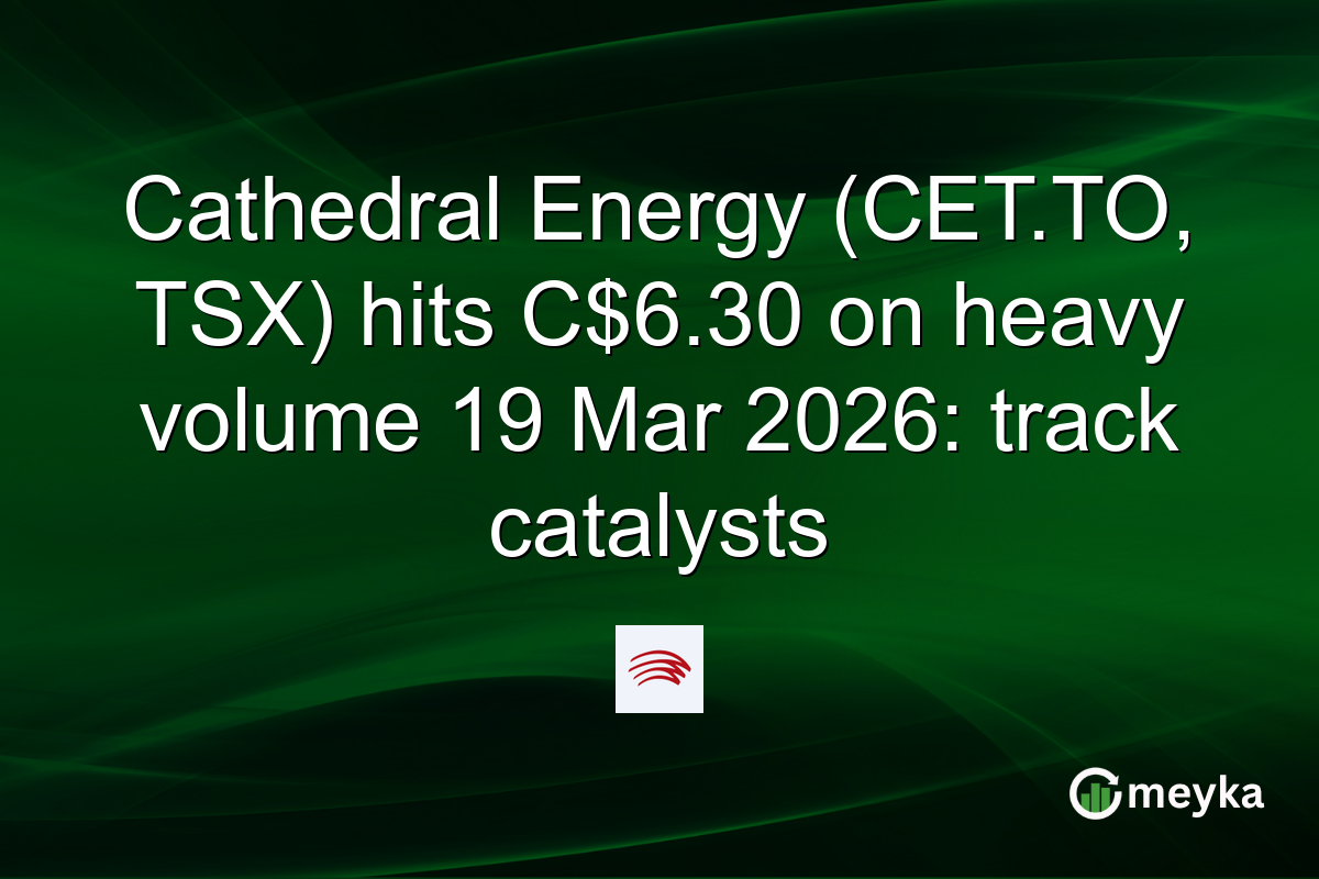 Cathedral Energy (CET.TO, TSX) hits C$6.30 on heavy volume 19 Mar 2026: track catalysts