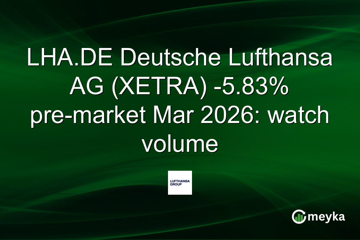 LHA.DE Deutsche Lufthansa AG (XETRA) -5.83% pre-market Mar 2026: watch volume