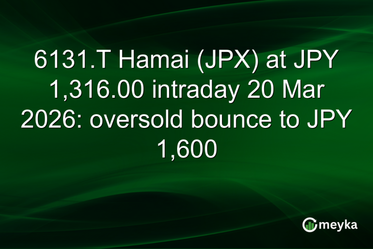 6131.T Hamai (JPX) at JPY 1,316.00 intraday 20 Mar 2026: oversold bounce to JPY 1,600