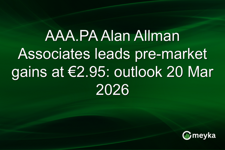 AAA.PA Alan Allman Associates leads pre-market gains at €2.95: outlook 20 Mar 2026