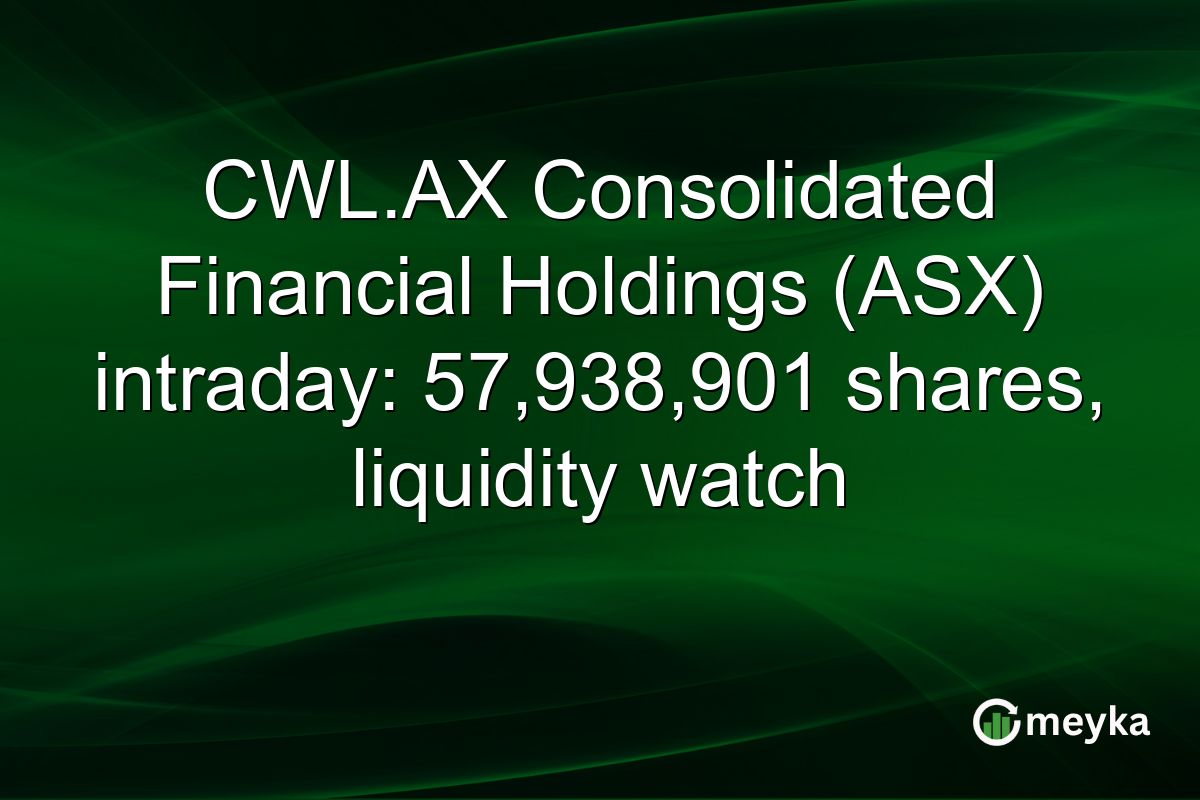CWL.AX Consolidated Financial Holdings (ASX) intraday: 57,938,901 shares, liquidity watch