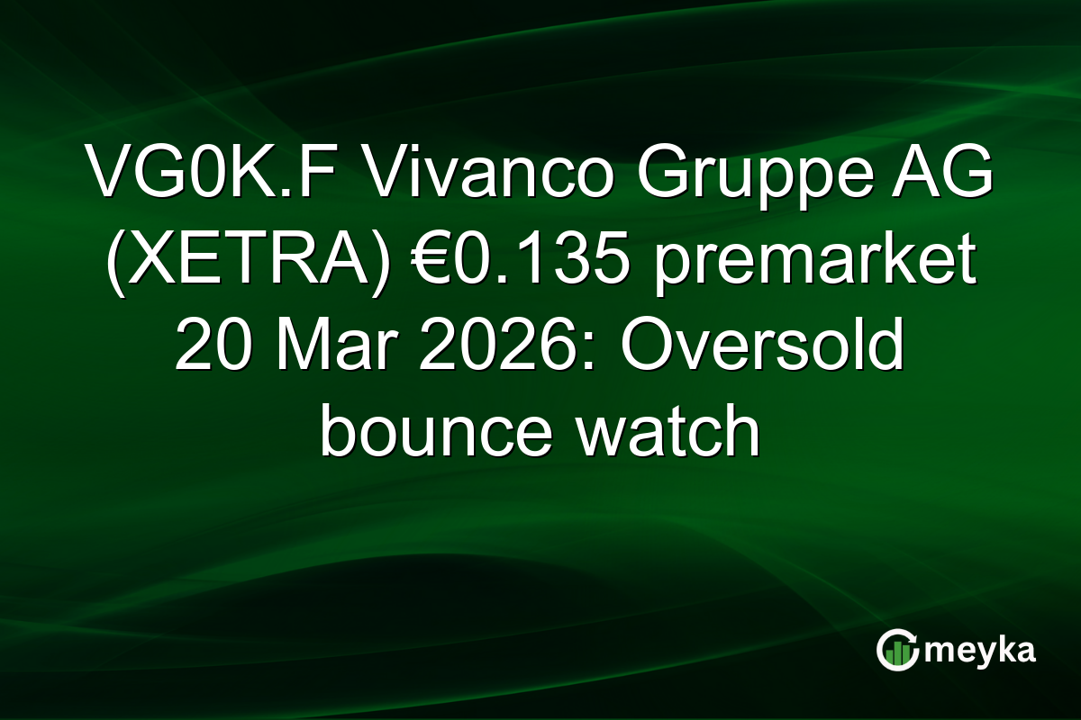 VG0K.F Vivanco Gruppe AG (XETRA) €0.135 premarket 20 Mar 2026: Oversold bounce watch