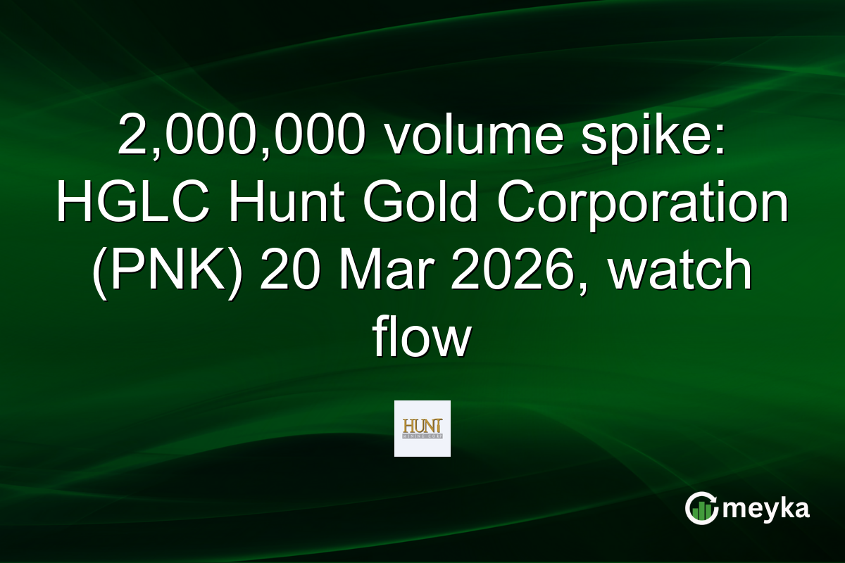 2,000,000 volume spike: HGLC Hunt Gold Corporation (PNK) 20 Mar 2026, watch flow
