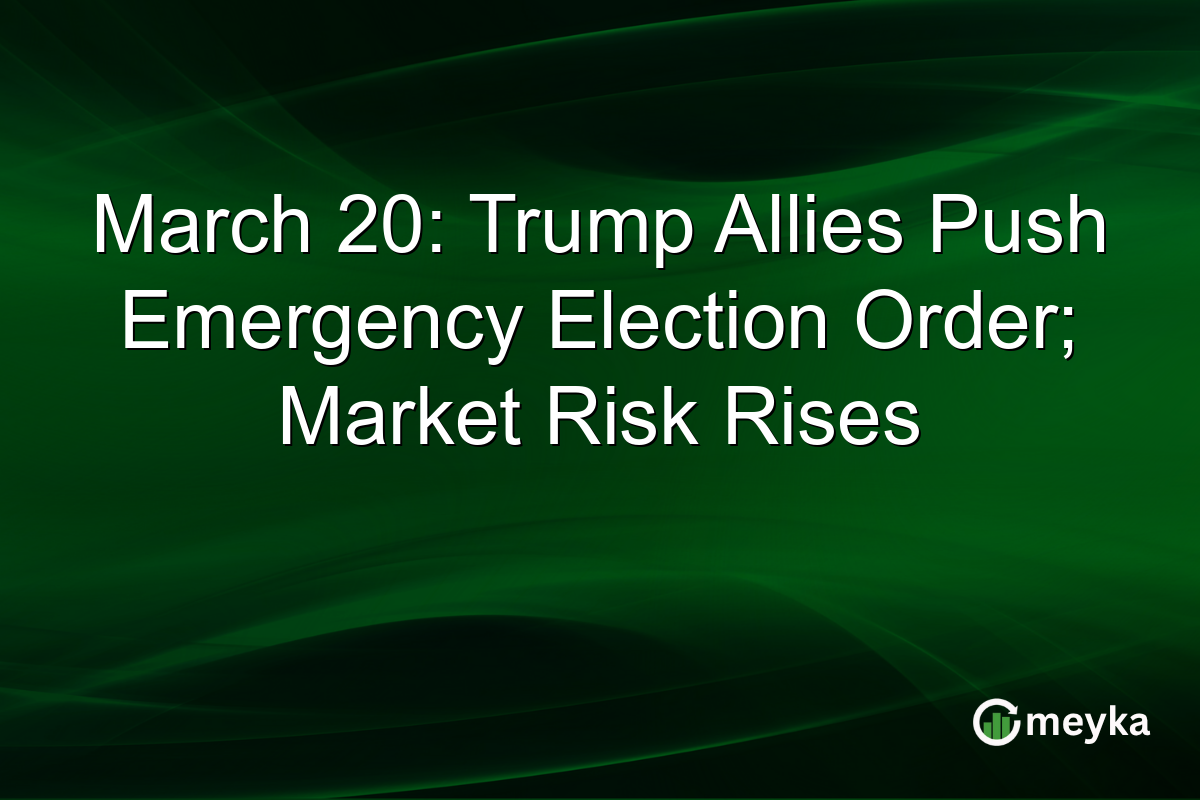 March 20: Trump Allies Push Emergency Election Order; Market Risk Rises