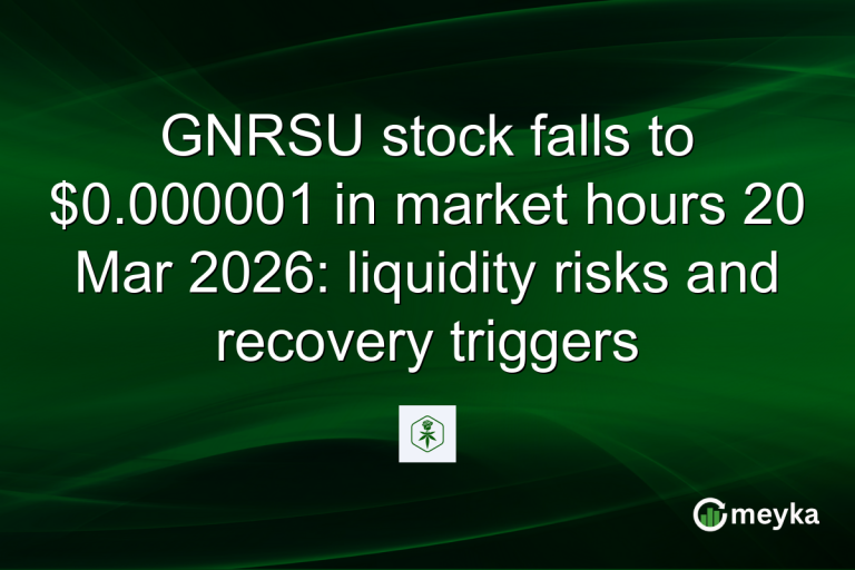 GNRSU stock falls to $0.000001 in market hours 20 Mar 2026: liquidity risks and recovery triggers