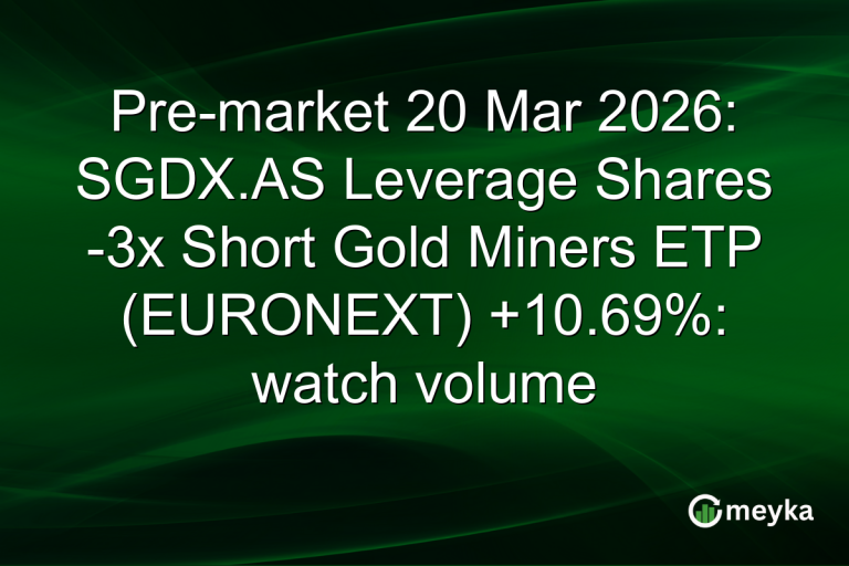 Pre-market 20 Mar 2026: SGDX.AS Leverage Shares -3x Short Gold Miners ETP (EURONEXT) +10.69%: watch volume