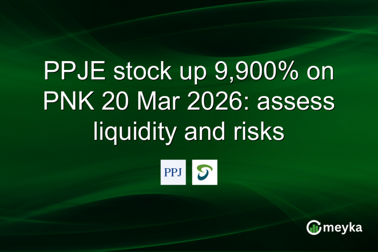 PPJE stock up 9,900% on PNK 20 Mar 2026: assess liquidity and risks
